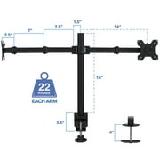 Mount-It! Adjustable Height Dual Desk Full-Motion Monitor Mount