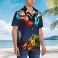 thumbnail image 2 of Salouo Playful Colorful Dragons Flowers for Hawaiian Shirt for Men,Summer Beach Casual Short Sleeve Button Down Shirts Men's Regular-Fit Short-Sleeve Print Shirt -Small, 2 of 6