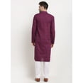 thumbnail image 3 of Ethnic Wear Indian Men's Chikan Kurta Pajama Cotton (Purple, L), 3 of 6