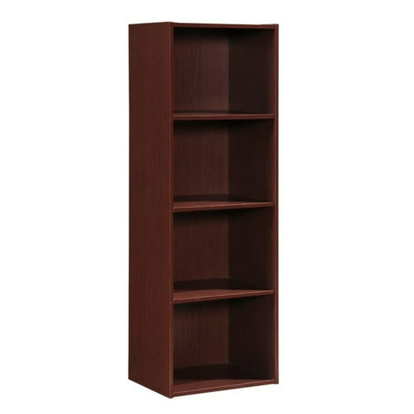 Hodedah Bibliothèque à 4 Tablettes de 12 x 16 x 47 Pouces et Organisateur de Bureau, Mahogany