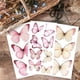 thumbnail image 4 of Juego de 3 pegatinas de mariposas rosas para muebles y manualidades, de 15 x 30 cm, con temática de animales., 4 of 9