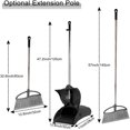 thumbnail image 2 of Long Handle Heavy Duty Broom and Dustpan Set, Outdoor and Commercial Upright Dustpan and Brush for Restaurant Garage Garden Yard Office,Black, 2 of 18