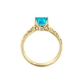 thumbnail image 4 of 1.06 ctw Blue Topaz Ring with Diamonds 14K Yellow Gold Filigree Cathedral Princess, 4 of 7