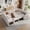 Beige, variant on 112" Beige Corduroy 8-seater U-shaped Sectional Sleeper Sofa Bed with Pull Out Bed, USB Ports,Cup Holders, Side Pockets, Armrest Storage