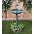 thumbnail image 2 of Art & Artifact Solar Lamp Post Bird Bath - Weather Resistant Outdoor Pedestal LED Lighted Birdbath, Flower Planter - Verdigris Finish, 2 of 7