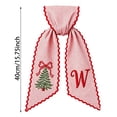 thumbnail image 2 of WEIOUKC Christmas Wreath Sash for Front Door, Red & White Striped Fabric Wreath Bow Sash with Embroidered Letter & Christmas Tree, Festive Hanging Decoration for Home, 2 of 4