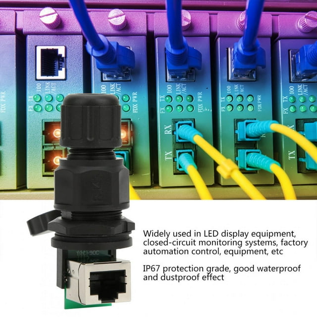 Cergrey RJ45-90° RJ45 Connector 8 Pins Bridge Waterproof Connector Connector, Waterproof Connector, Bridge Connector