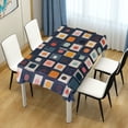 thumbnail image 4 of Yayeee Tablecloths 60" x 60" Rectangle Wrinkle Resistant Party Table Cover, Blue Circle Mosaic, 4 of 8