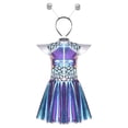 thumbnail image 5 of Aislor Women's Alien Astronaut Shiny Metallic A-line Dress with Headband Halloween Cosplay Blue 3XL, 5 of 7