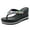 a-Black, variant on Womens Platform Wedge Sandals Boho Slip on Beach Dress Slide Shoes High Top Wedges Heel Flip Flops for Outdoor Walking Silver 8