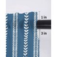 thumbnail image 6 of Boho Leaves Curtains 45 Inch Length,Sheer Curtains for Bedroom Living Room Window Vintage Blue Abstract Modern Retro Stripes Rod Pocket Drapes Kitchen Curtains Small Half Window 42"x45" 2 Panels, 6 of 7