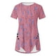 thumbnail image 3 of Blusas de Manga Corta para las Mujeres Botón Impreso Cuello Redondo Top Casual, Blusas para las Mujeres Casual, 3 of 6