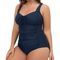 thumbnail image 3 of Vedolay Women'S Swimsuits One Piece Swimsuits for Women Button up Swimwear Tummy Control Retro Bathing Suits,Navy M, 3 of 5
