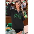 thumbnail image 4 of Sudadera ALIREVERIE St Patricks para mujer Shamrock Glitter XL, 4 of 6