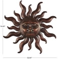 thumbnail image 3 of DecMode Bronze Metal Sun Wall Decor with Smiling Face and Curved Rays, 3 of 7