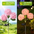 thumbnail image 4 of Lyacmy 4 Pack Pink Hydrangea Solar Garden Lights Outdoor, Waterproof Solar Lights for Yard Pathway Patio Outdoor Decor, 4 of 9