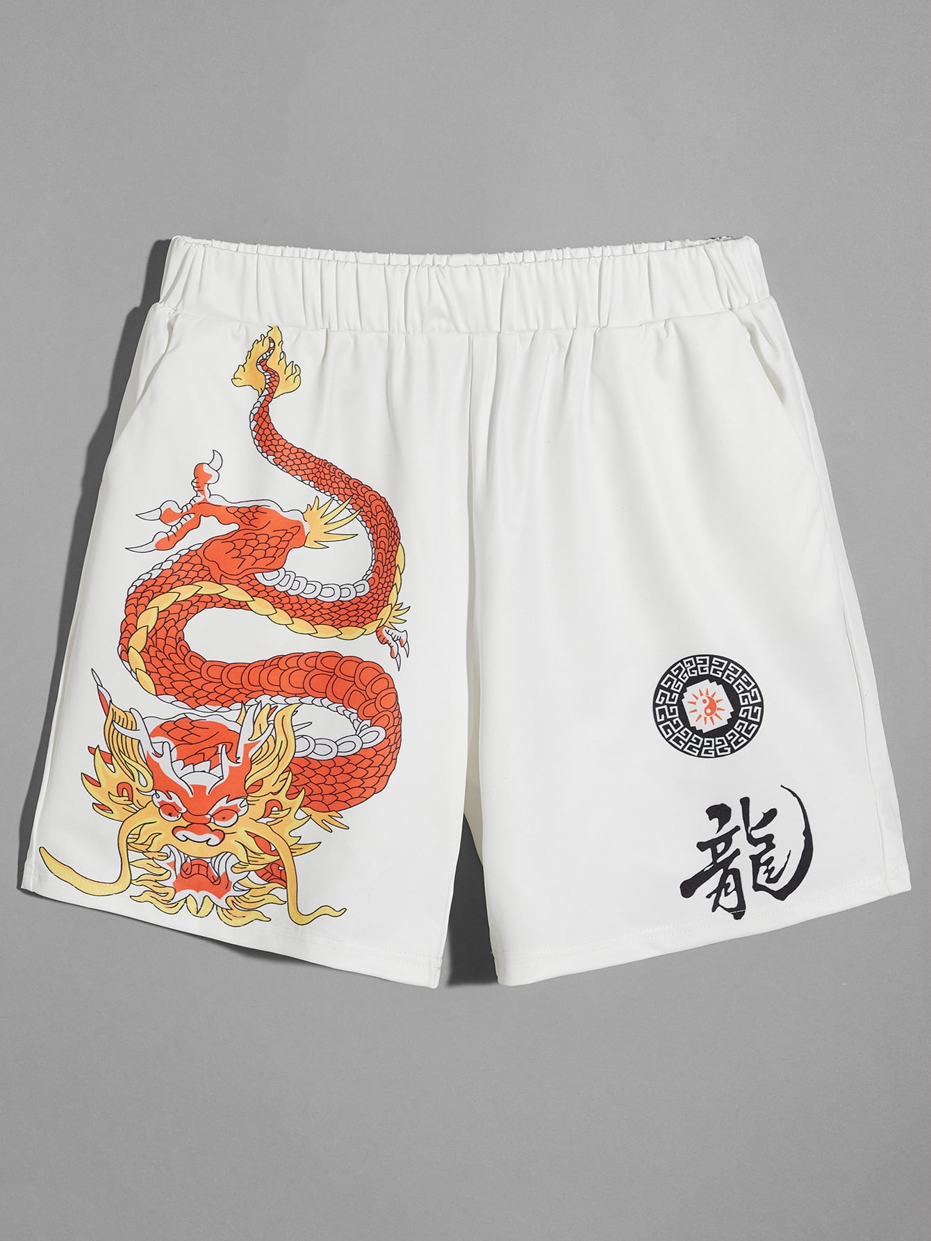Yin Yang Dragons Mens Fashion Board/Beach Shorts Quick Dry Swimming Shorts with Pockets