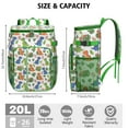 thumbnail image 3 of Travel Cooler Bag - White Cartoon Dinosaurs Leaves Pattern Camping Beer Cooler Backpack with Bottle Opener- Waterproof Insulated Picnic Backpacks - Cooler Bag for Beach, 3 of 6