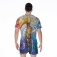 thumbnail image 2 of Colorful Seahorse Short Sleeve Men'S Rompers, Sea Ocean Casual Summer Jumpsuits Outfit, 2 of 4