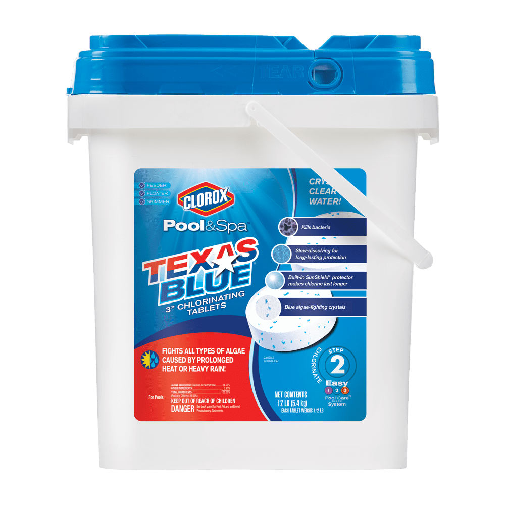 Clorox Pool&Spa Texas Blue 3" Chlorinating Tablets, 12 lbs