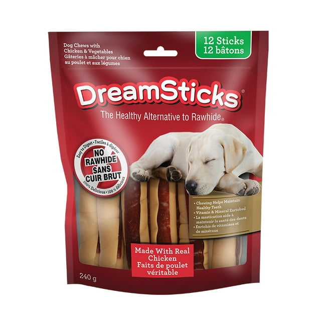 DreamBone DreamSticks Made With Real Chicken 12 Count, Rawhide-Free Chews For All Dogs