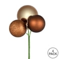 thumbnail image 2 of Vickerman 18" Mocha Ball Ornament Christmas Pick, 4 per set, 2 of 2