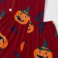 thumbnail image 6 of Elegyee Girl's Halloween Pajamas Pumpkin Short Sleeve Button Down Shirt Shorts Sleepwear, Red, Size 7-8, 6 of 8