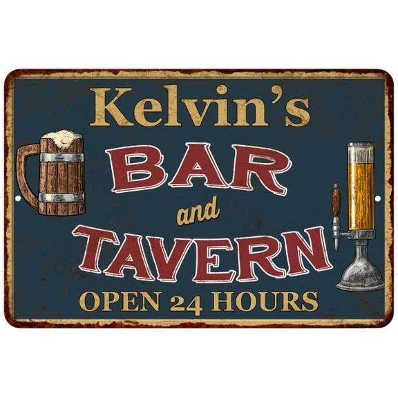 Kelvin's Green Bar & Tavern Rustic Sign Decor 8x12 208120047508