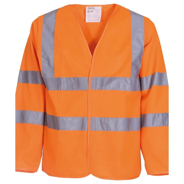 Yoko - Chaqueta reflectante de manga larga de trabajo para hombre (Naranja)