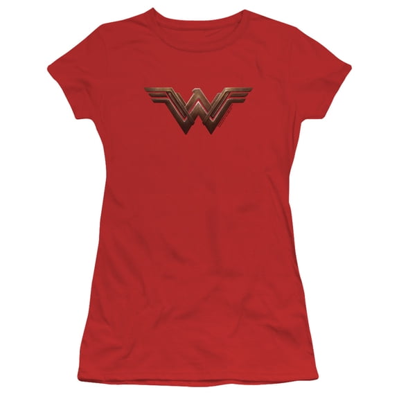 Wonder Woman Movie Wonder Woman Logo S/S Junior Women's T-Shirt Sheer Red