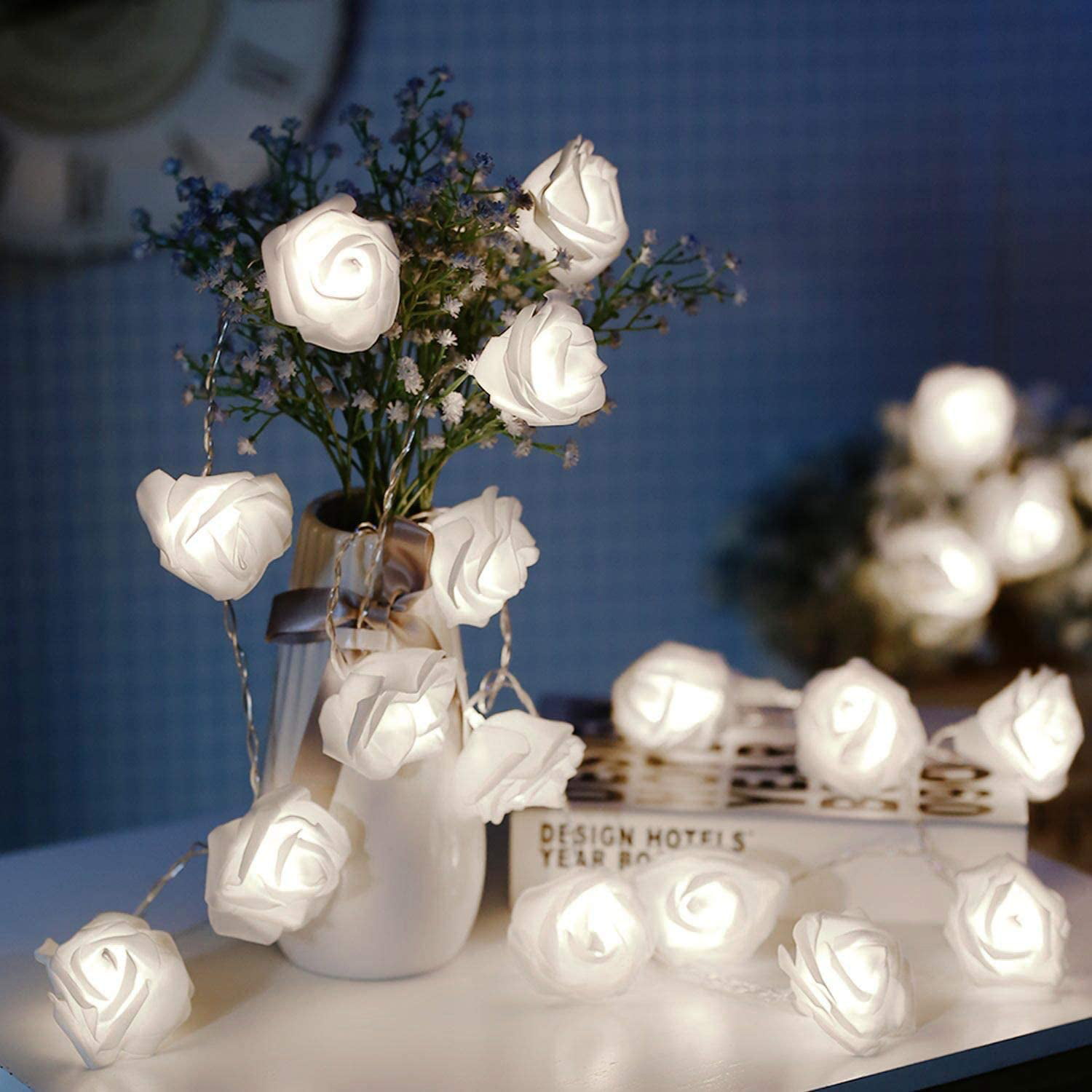 LED Rose Flower Fairy String Light Romantic Wedding Garden Party Christmas Decor 