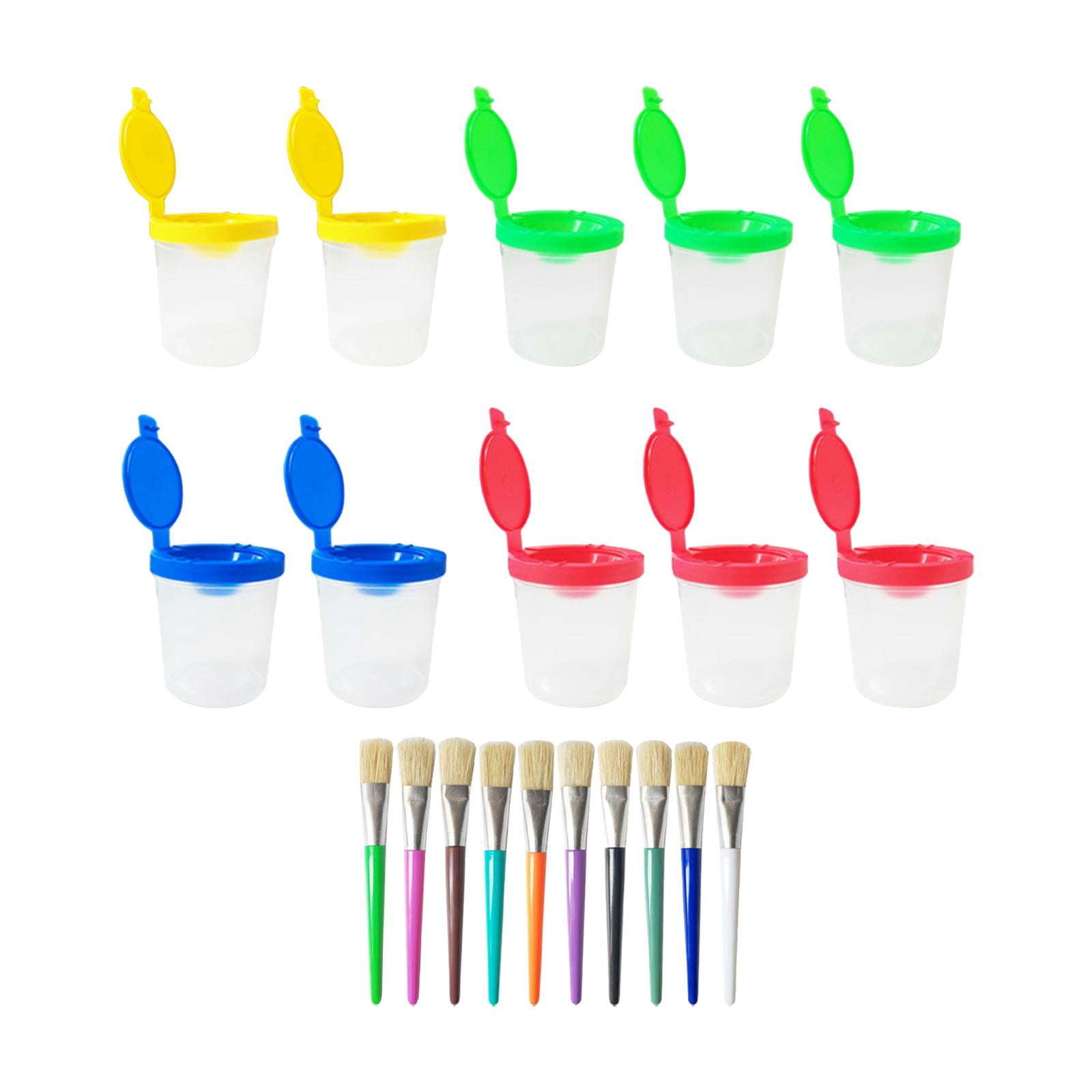 Tachiuwa Paint Cup and Brush Set Art Supplies Tools Easy to Clean Paint Containers for Painting Watercolor DIY Project Home