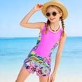 thumbnail image 6 of TAmten Girls' Swimsuit with Shorts for Tweens Floral Swimwear Bathing Suit for Young Girls(Purple,7-8 Years), 6 of 9