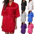 thumbnail image 5 of CENL Women Sexy Lingerie Sleepwear Silk Lace Robe Dress Nightgown Bathrobes, 5 of 9