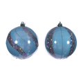 thumbnail image 1 of Juego de adornos Vickerman de 4 pulgadas con forma de bola de lentejuelas con perlas azules para bebés, 1 of 1
