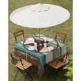 thumbnail image 3 of Outdoor Tablecloth with Umbrella Hole, Texas Star Western Spillproof Waterproof Outdoor Table Cover, Vintage Teal Brown Wooden Farmhouse Patio Tablecloths for Party/Garden/Picnic, Square 54"x54", 3 of 9
