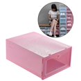 thumbnail image 1 of Caja de almacenamiento de zapatos apible, organizador de zapatos de plástico y contenedor con tapas frontales transpentes pa empuj y fác rosado Soledad Estuche plegable para cajón de zapatos, 1 of 10