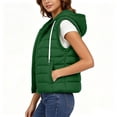 thumbnail image 6 of Cmfcve Womens Plus Size Zip up Puffer Vest Hooded Sleeveless Padded Jacket Coat Solid Winter Warm Outwear, 6 of 9