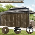 thumbnail image 3 of Pakunoda 14' X 6.5' Outdoor Curtains for 12' X 16' Gazebo, Waterproof Outdoor Privacy Curtain Panel set of 4, Sand(Curtain Only), 3 of 8