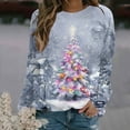 thumbnail image 4 of Makaor Women's Sweatshirts Long Sleeve Crew Neck Tops Christmas Tree Graphic Pullover Tees Cute Fall Winter Clothes, 4 of 5