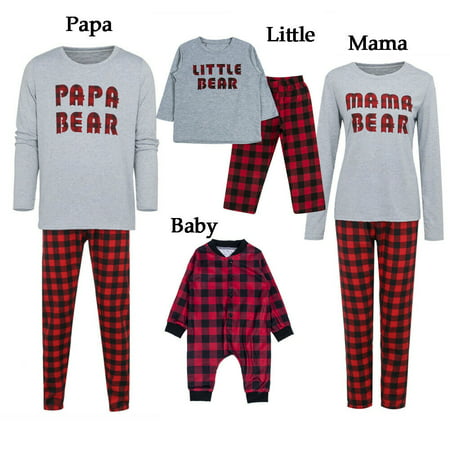 Christmas Family Matching Pajamas Set Dad Mum Kids Baby Xmas Sleepwear