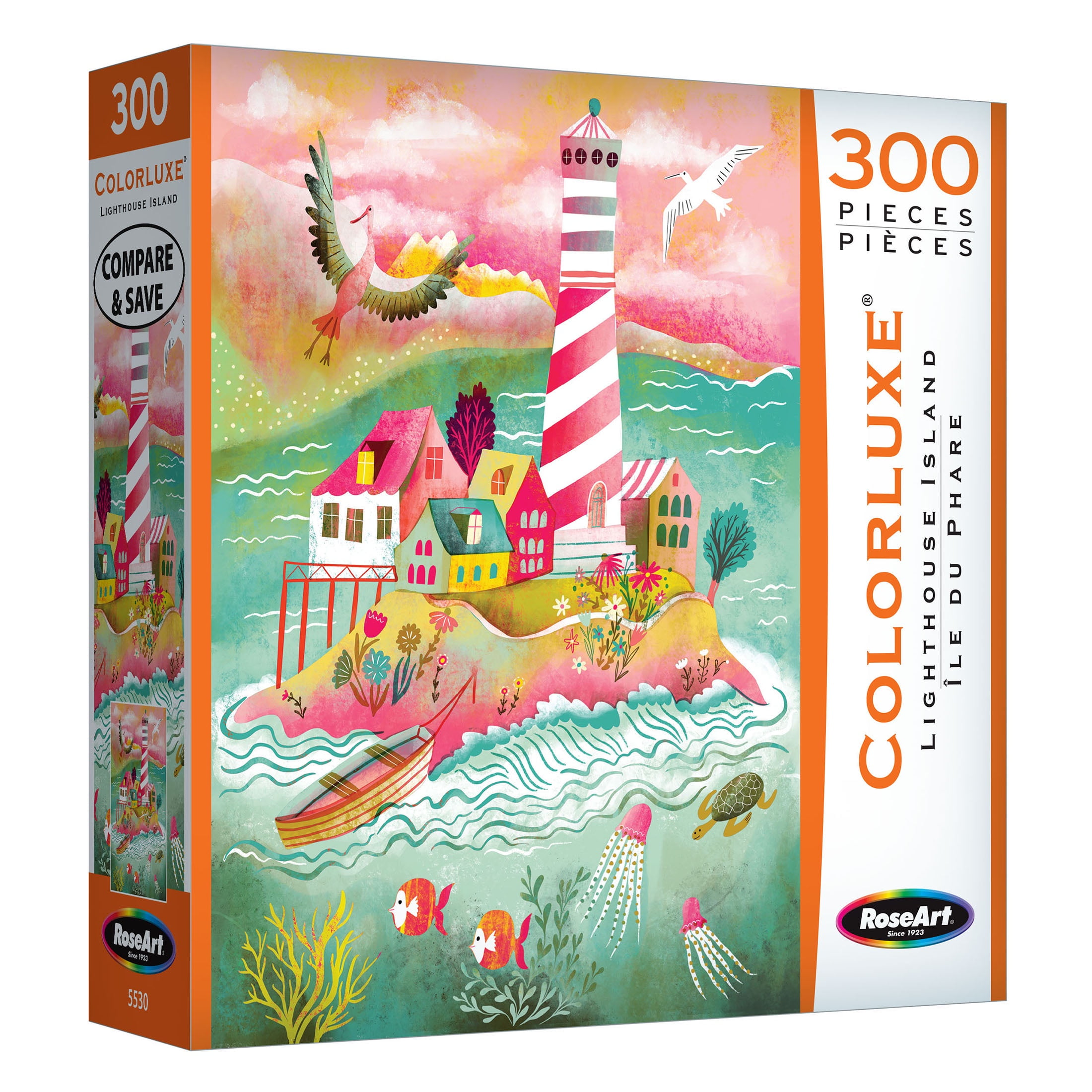 RoseArt Colorluxe 300-Piece Lighthouse Island Adult Interlocking Jigsaw Puzzle