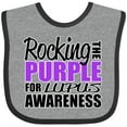 thumbnail image 3 of Inktastic Rocking The Purple for Lupus Awareness Boys or Girls Baby Bib, 3 of 4