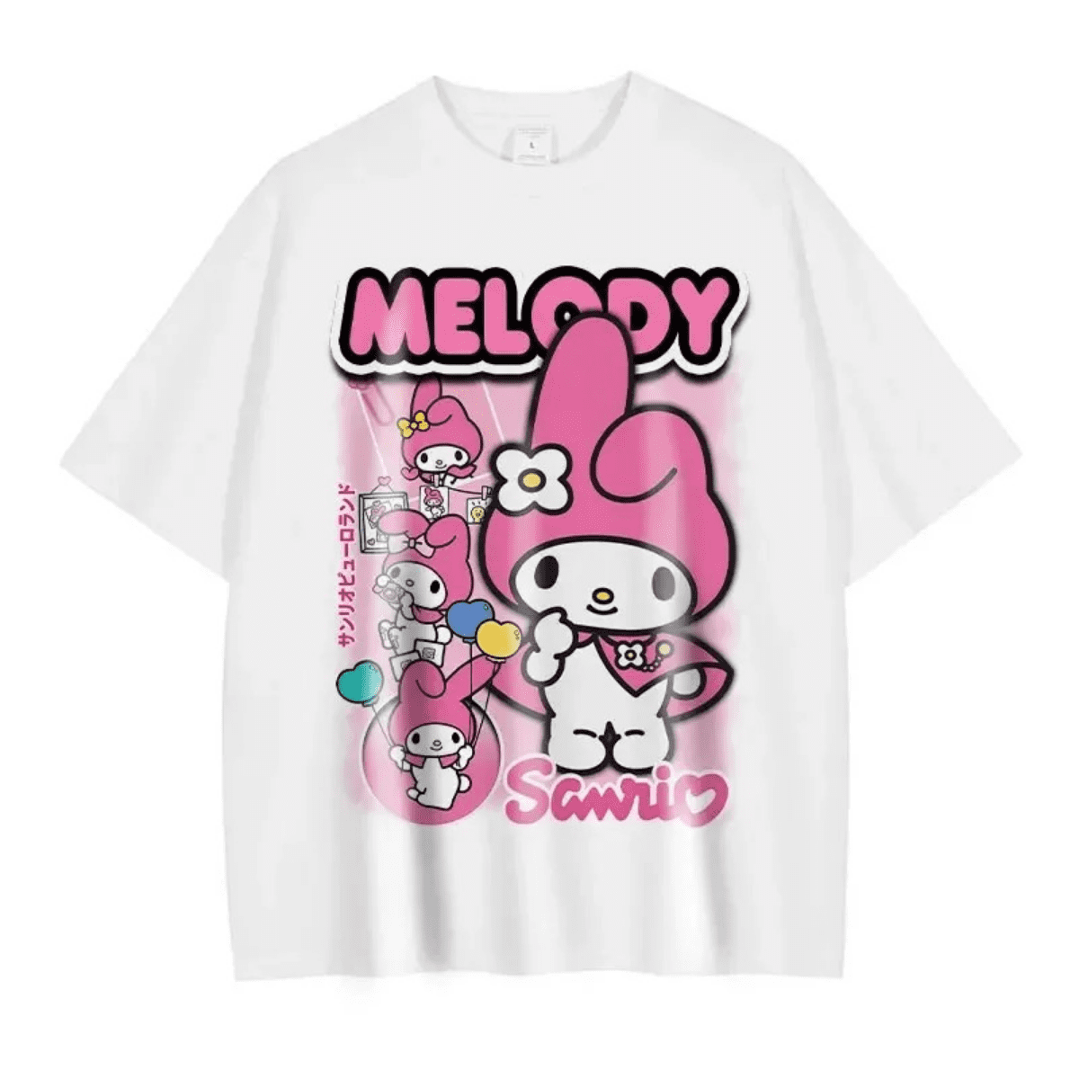 Family My Melody T Shirt Oversized Vintage Washed Kuromi T-shirts
