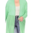 thumbnail image 5 of Women's Plus Size Solid Open Front Long Sleeve Chiffon Mesh Loose Cover Up Long Cardigan, 5 of 6