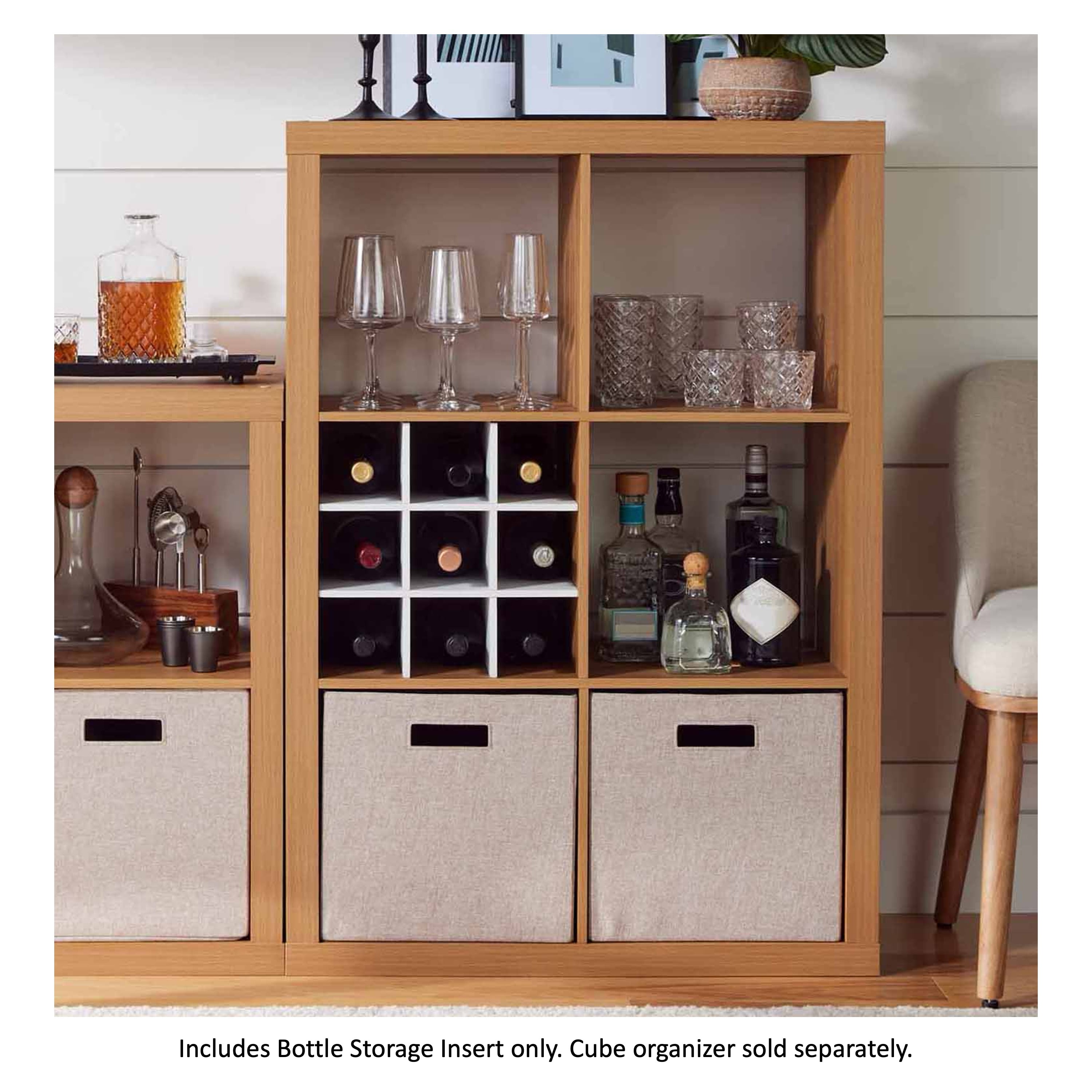 Ikea Wine Rack Pack) Better Homes Gardens Bottle Storage Insert For Cube  Organizers, Tobacco Oak