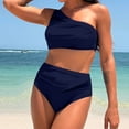 thumbnail image 2 of Women's High Waisted Bikini Sets for Women Tummy Control Swimsuits Neon Two Piece V Neck Drawstring Bathing Suits Gibobby(L,Navy), 2 of 9