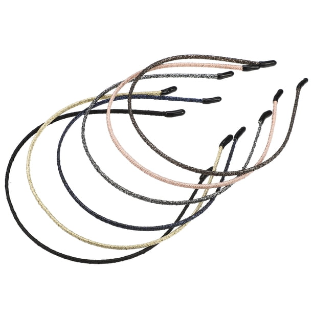 6 Pcs Diademas de Tela Delgada con Diseño de Moda, Café, Negro, 4.72"