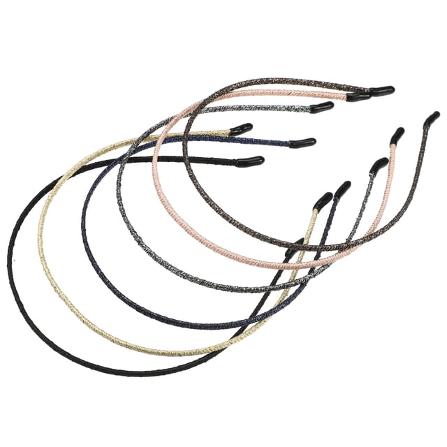 6 Pcs Diademas de Tela Delgada con Diseño de Moda, Café, Negro, 4.72"