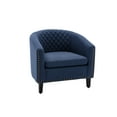 thumbnail image 6 of ARCTICSCORPION Vintage Accent Barrel Chair, Mid-Century Arm Chair with Nailheads and Black Solid Wood Legs, Modern Linen Fabric Club Chair for Living Room and Bedroom, Navy, 6 of 7